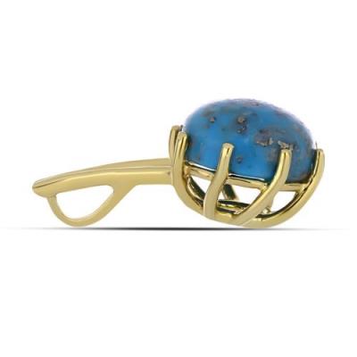 BUY 925 SILVER WITH NATURAL BLUE TURQUOISE GEMSTONE PENDANT